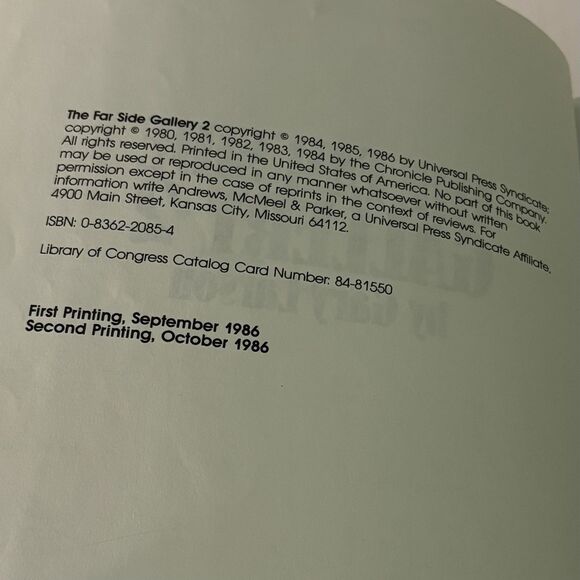 The Far Side Gallery 2 Book 1986 Gary Larson Cartoon Comics Paperback Satire - Picture 2 of 4